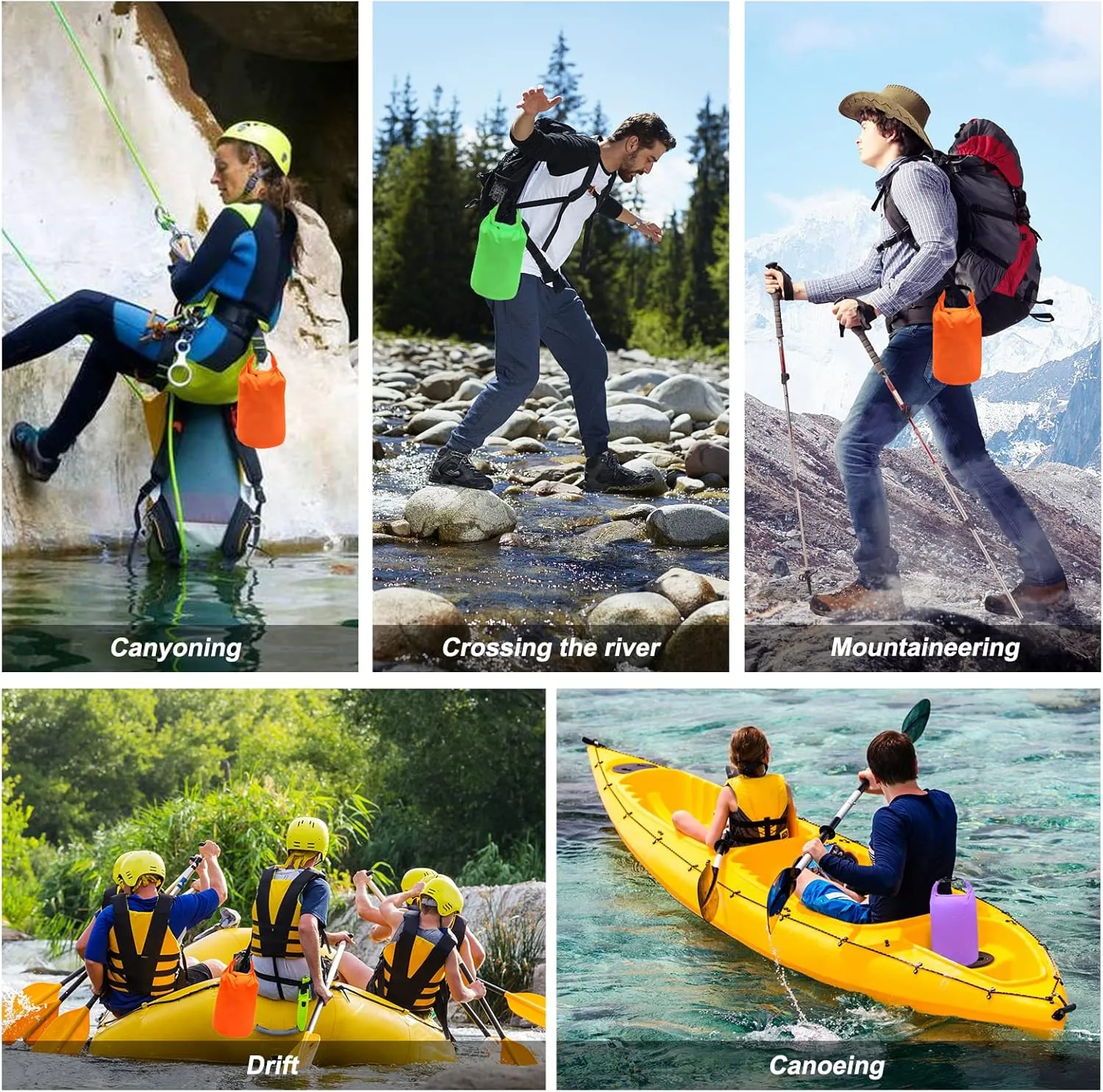 R2Depot Waterproof Dry Bag, 5L/10L/20L/40L/70L Dry Storage Bag for Kayaking, Gym, Hiking, Swimming (Purple, 40L)