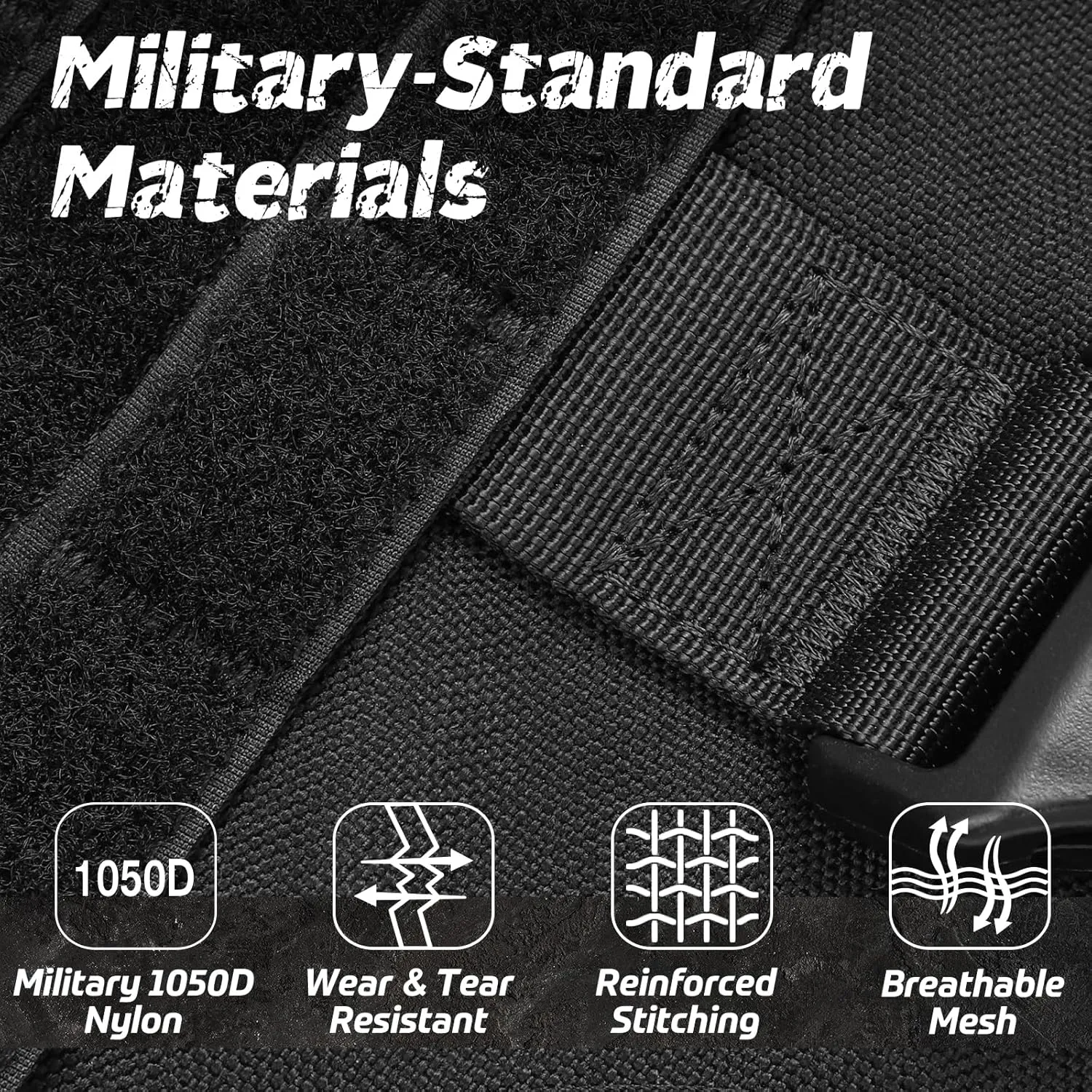 rabbitgoo Tactical Dog Harness for Large, Heavy Duty Pet Harness with Handle, No-Pull Service Vest Large Breed, Adjustable Military Dog Vest for Training Hunting Walking, Black, XL