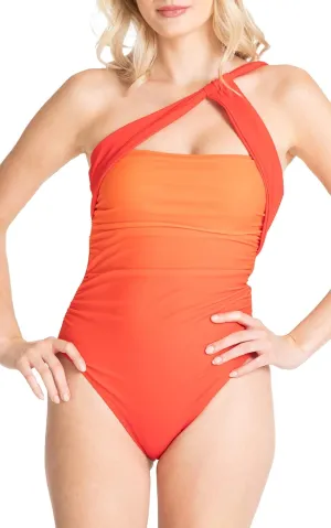 RACHEL Rachel Roy Women's Standard Ruched Shoulder One Piece