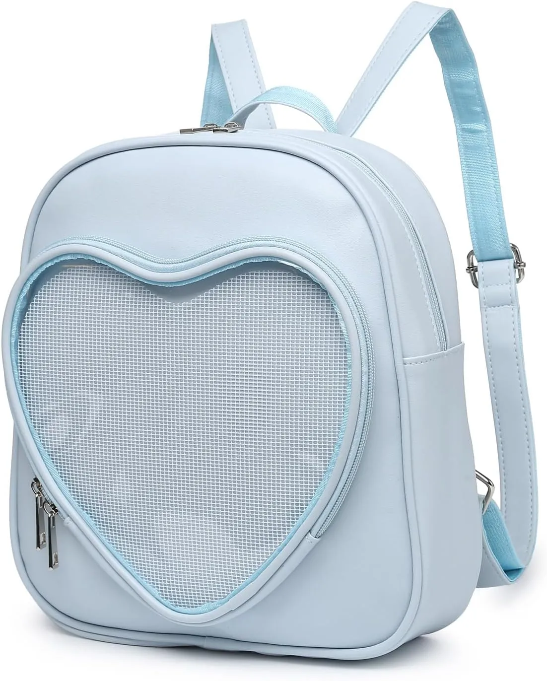 RAINBOW SMILE Ita Bag Backpack Heart Shaped Purse JK Uniform Black Pin Display Backpack for Anime Pins Display