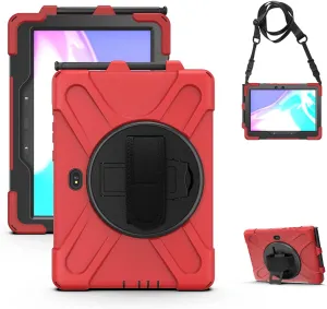 rantice Compatible with Samsung Galaxy TAB Active PRO 10.1 Case/Tab Active4 PRO Case, Heavy Duty Rugged Shockproof Drop Protection Case, Hand Strap&Shoulder Strap for SM-T540/T547/T630/T638 (Red)