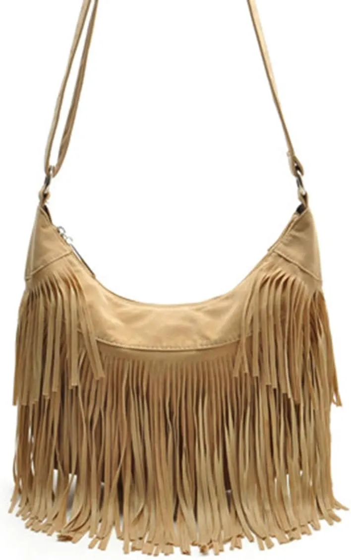 RARITYUS Women Fringe Tassel Shoulder Bag Large Leather Tote Handbag Hobo Crossbody Bag