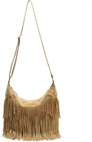 RARITYUS Women Fringe Tassel Shoulder Bag Large Leather Tote Handbag Hobo Crossbody Bag