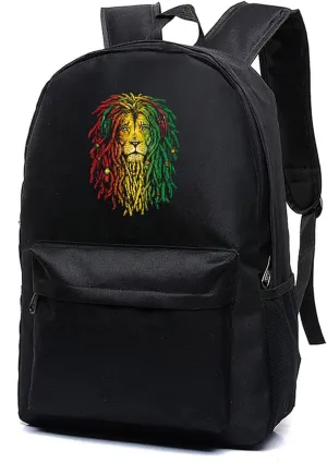 Rasta Lion Jamaican Unisex Classic Canvas Goth Backpack for School Bookbag