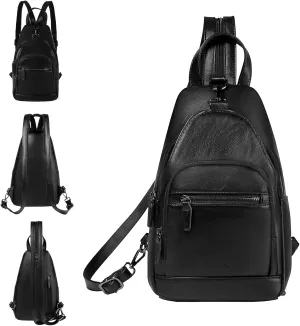 RAVUO Sling Bag for Women, Anti Theft Small Crossbody Backpack Purse Fashion PU Leather Ladies Convertible Daypack