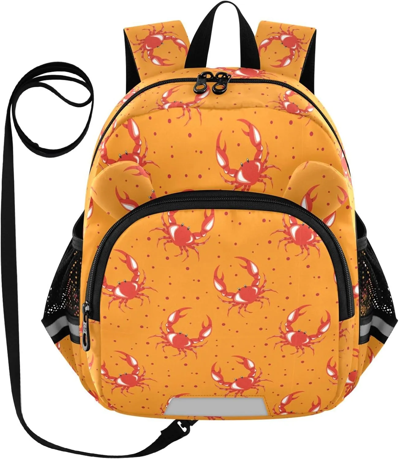 Red Crab Preschool Backpack Colorful Orange Daycare Bookbag School Backpack with Traction Rope for Kids 3-6