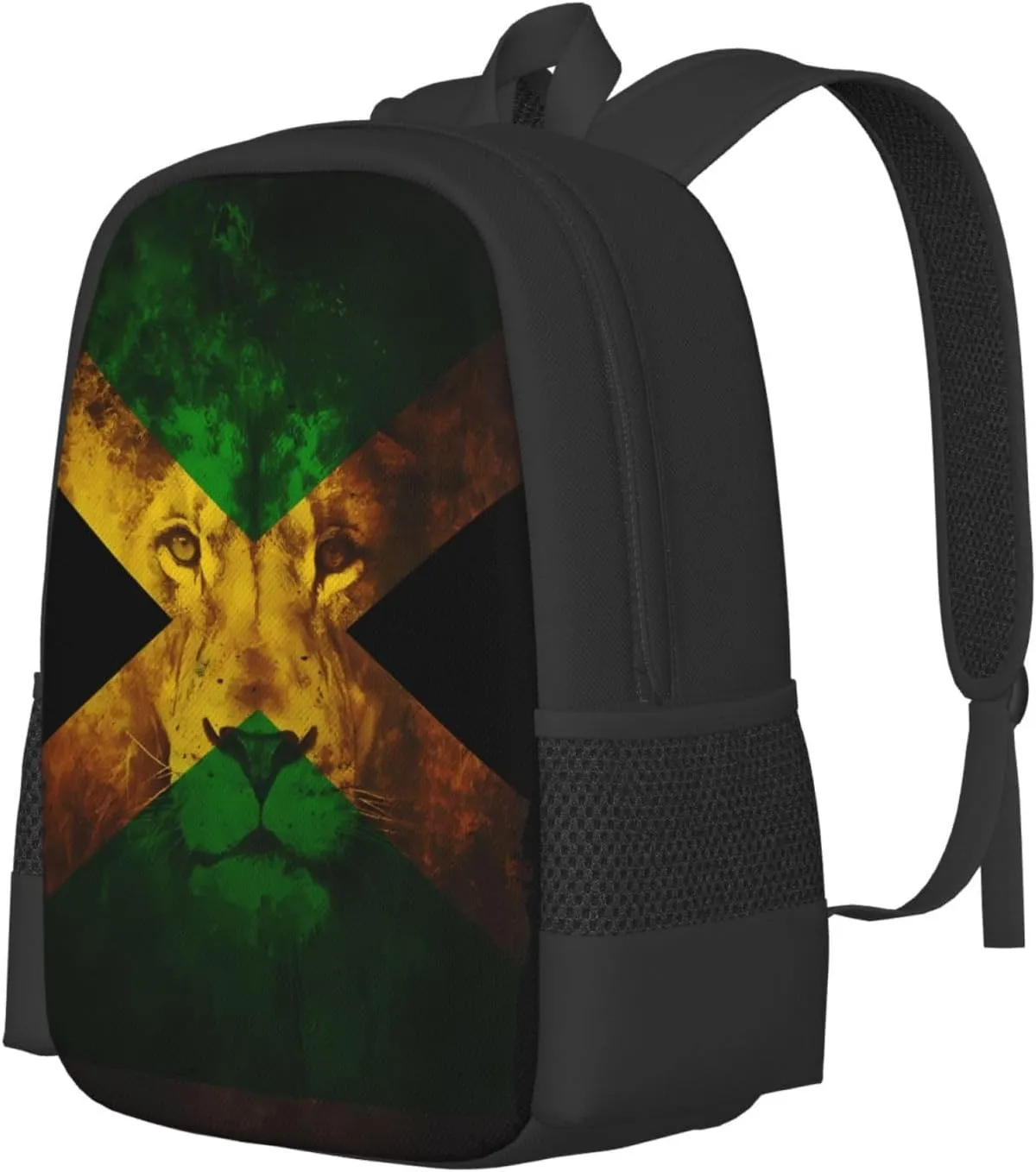 Reggae Music Lion Jamaican Flag Casual Backpacks Large Capacity Backpack Laptop Rucksack Sport Daypack Commuter Bags with Adjustable Strap for Traveling Camping