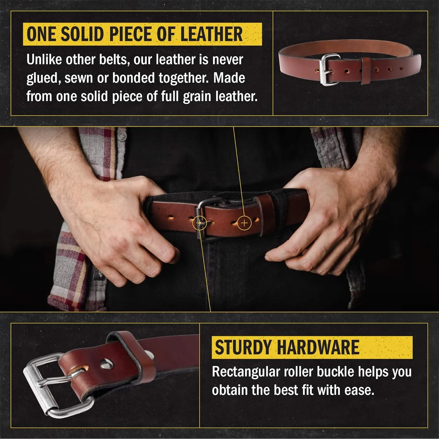 Relentless Tactical The Ultimate Gun Belt | Made in USA | Concealed Carry Belt/CCW Leather Gun Belt for Men