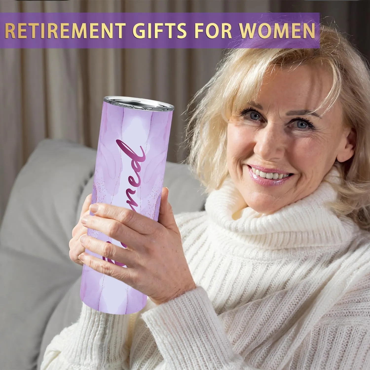Retirement Gifts for Woman 2025, Best Retirement Gifts for Coworker Nurses Mom Boss Friends Teacher Grandma Retirees with Canvas Tote Bag Tumbler Makeup Bag, Funny Cool Mothers Day Present for Mom