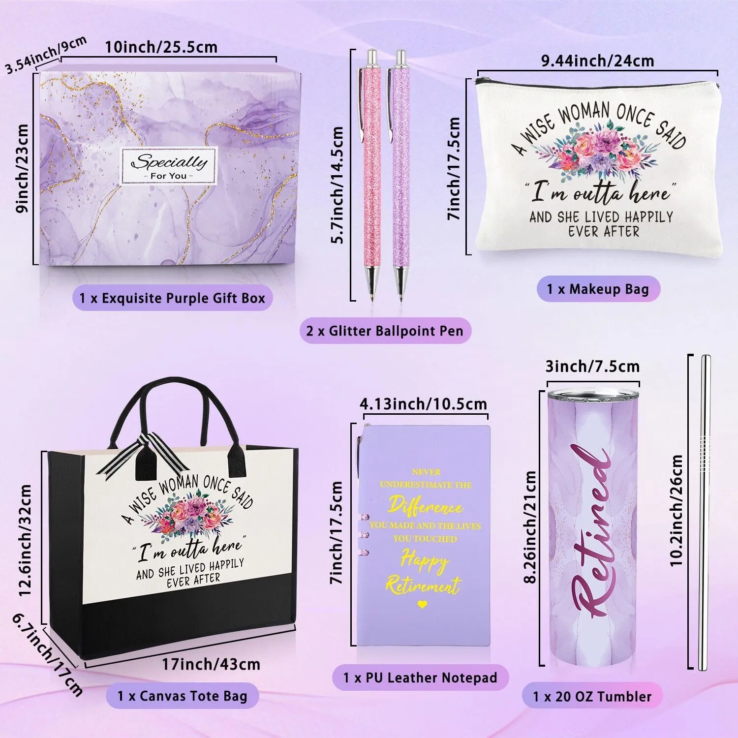 Retirement Gifts for Woman 2025, Best Retirement Gifts for Coworker Nurses Mom Boss Friends Teacher Grandma Retirees with Canvas Tote Bag Tumbler Makeup Bag, Funny Cool Mothers Day Present for Mom