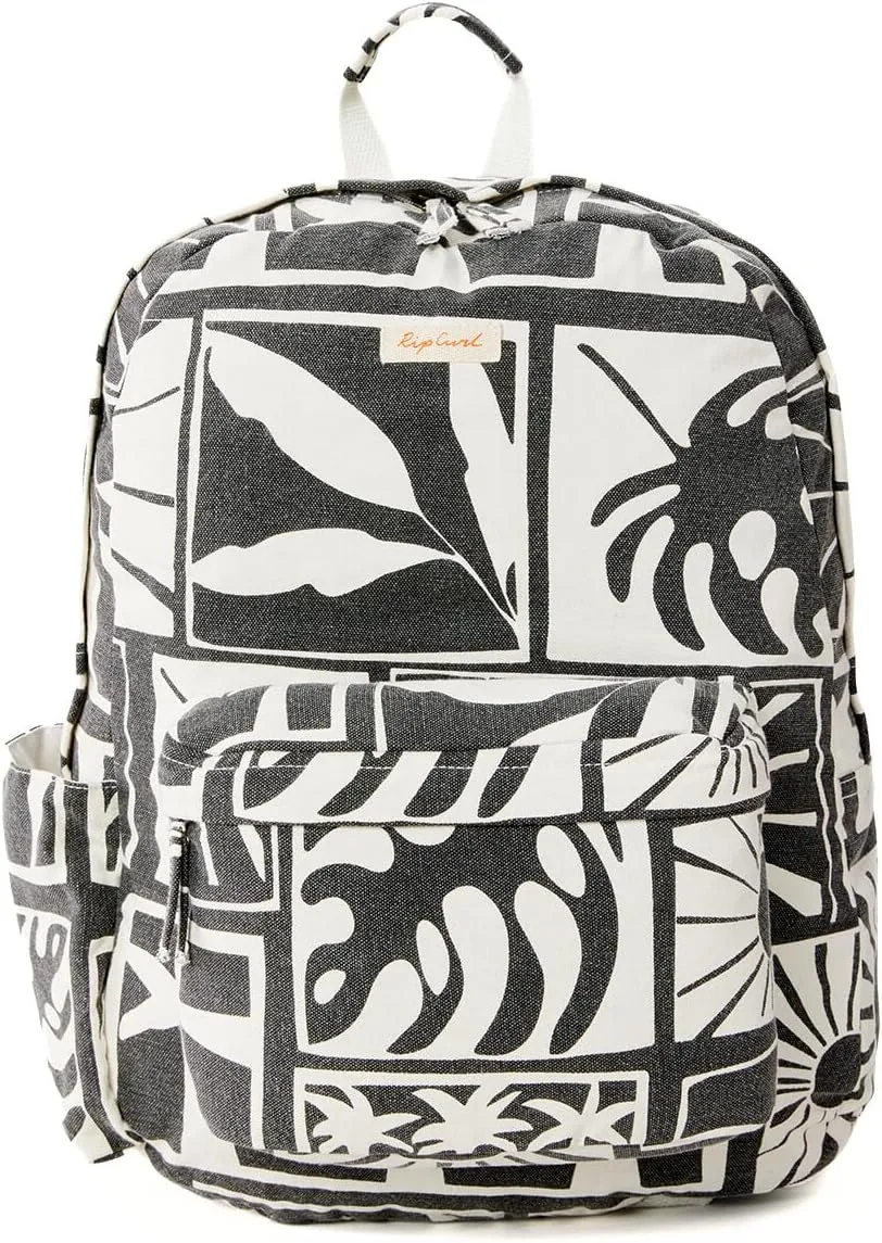 Rip Curl Women's Canvas 18L Backpack with Laptop Section and Drink Bottle Pocket, Washed Black, One Size