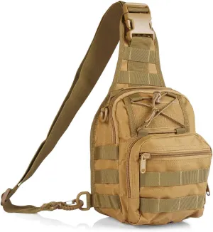 ROARING FIRE Tactical Single Shoulder Bag, Crossbody Military Backpack, Molle Assault Sling Backpack for EDC, Camping, Hiking, Trekking, Cycling, and Outdoor Sports