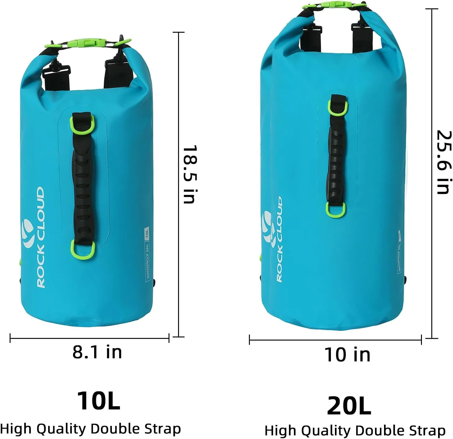 ROCK CLOUD Dry Bag Waterproof 10L Dry Sack for Kayaking Rafting Boating Beach Surfing Swimming Canoe Camping Hiking Fishing Ski