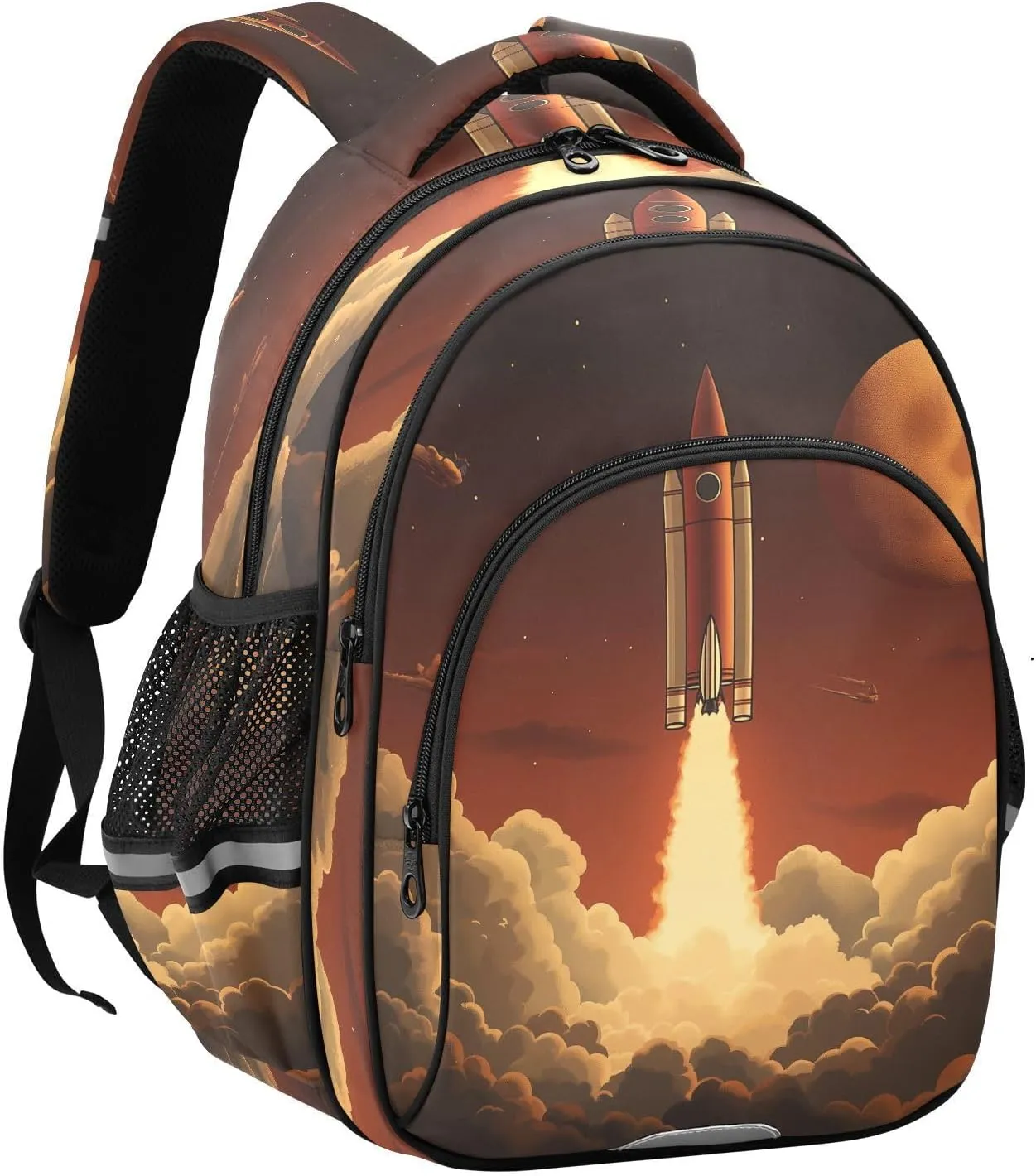 Rocket Launch Backpacks Elementary School Shoulder Bag Bookbag for Girls Kids Boys, Medium