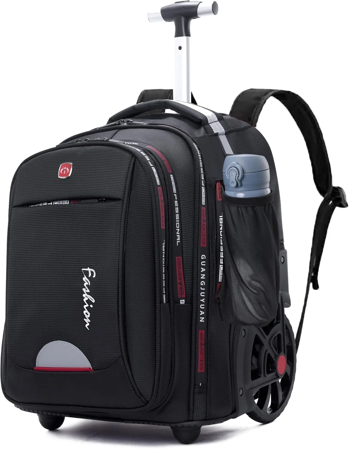 Rolling Backpack 22 Inch Backpack with Wheels for Business, College Student and Travel Commuter, Waterproof Wheeled Backpack (Black)