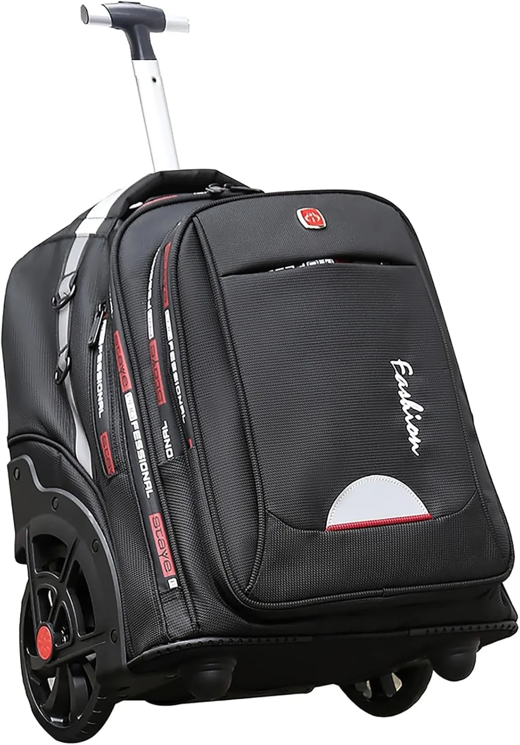 Rolling Backpack 22 Inch Backpack with Wheels for Business, College Student and Travel Commuter, Waterproof Wheeled Backpack (Black)