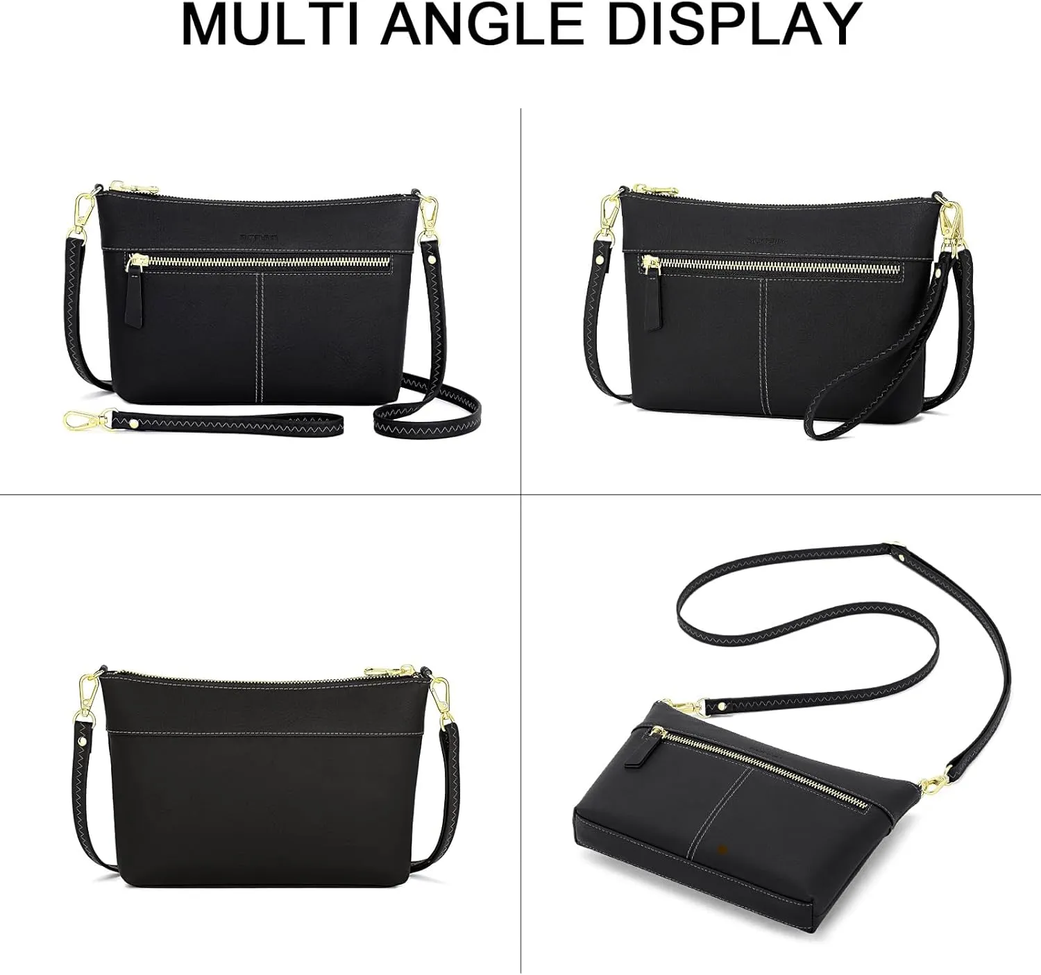 RONSIN Crossbody Bag for Women Cell Phone Purse Bucket Bag Shoulder Bag with Multi Zipper Pockets