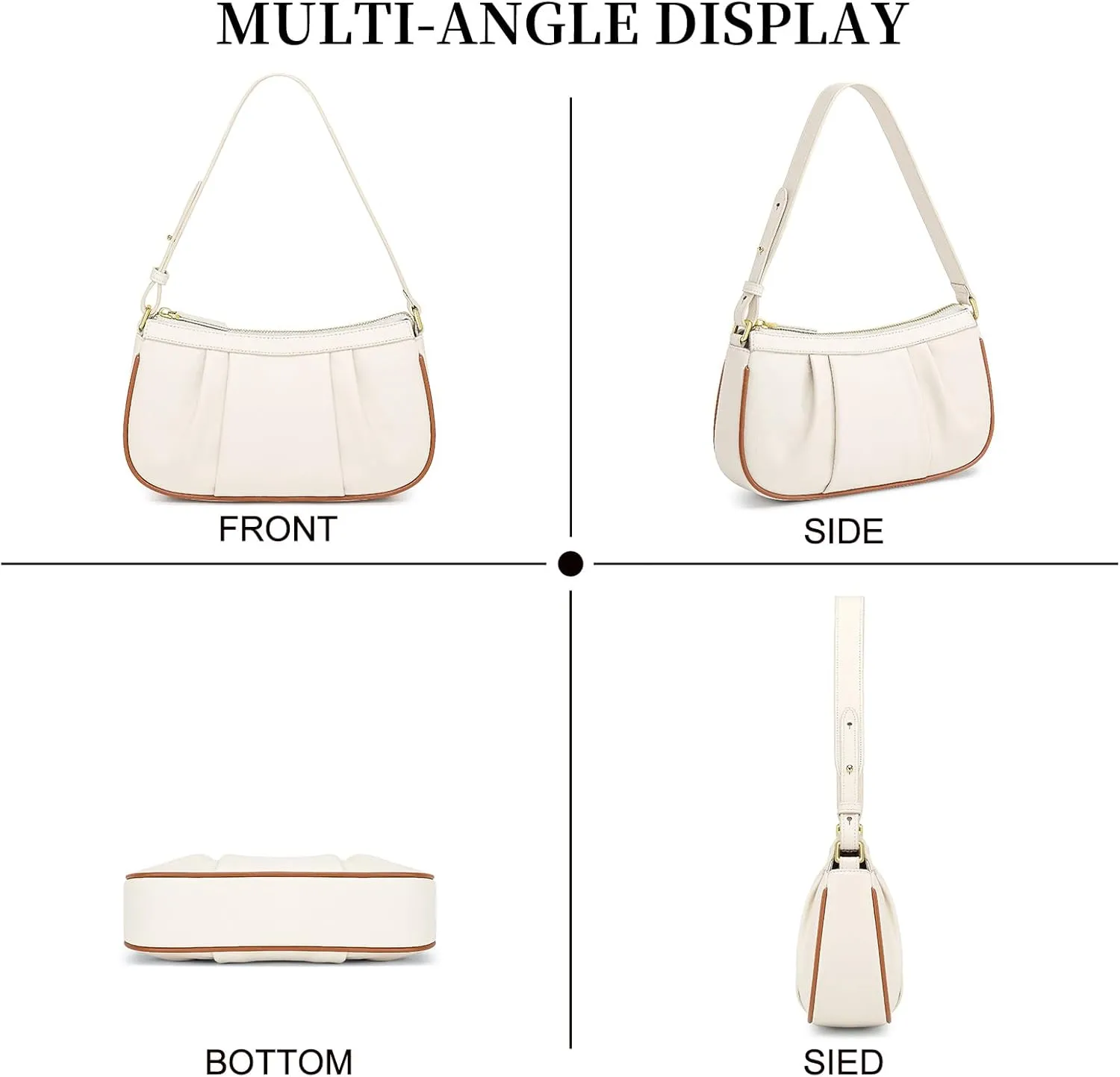RONSIN Small Shoulder Bag for Women Mini Clutch Purse Tote Handbag Zipper Closure Crossbody Hobo Purse