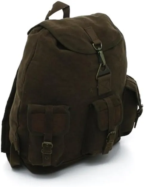 Rothco Brown Vintage Wayfarer Backpack with Leather Accents