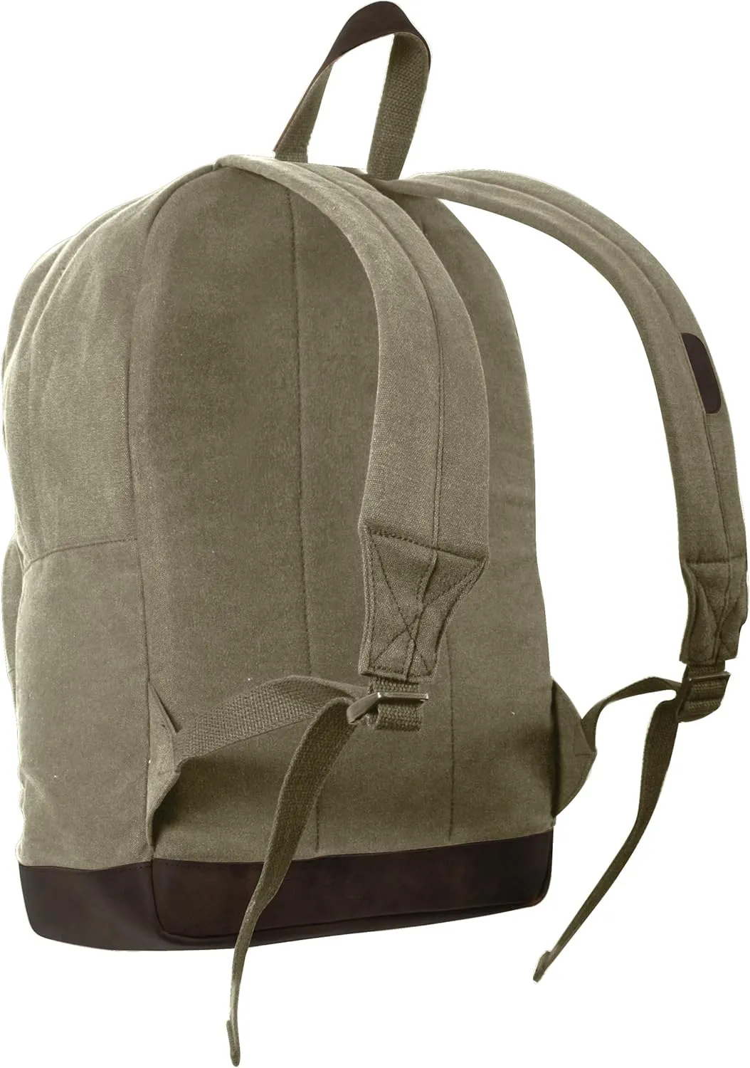 Rothco Vintage Canvas Teardrop Backpack With Leather Accents (Olive Drab)