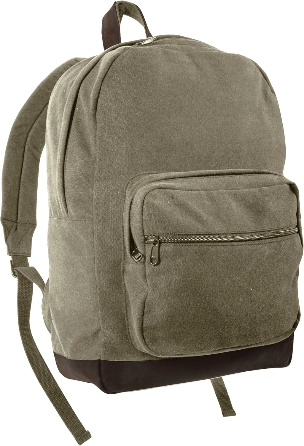 Rothco Vintage Canvas Teardrop Backpack With Leather Accents (Olive Drab)