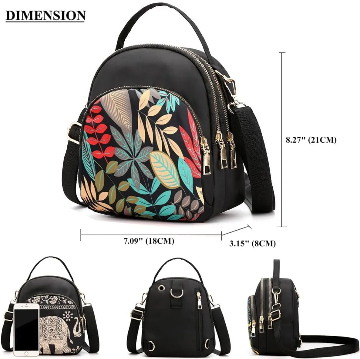 RTGGSEL Boho Trendy Ethnic Women's Waterproof Sling Backpack Crossbody Shoulder Chest Bag for Travel Hiking Daypack