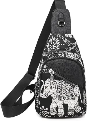RTGGSEL Boho Trendy Ethnic Women's Waterproof Sling Backpack Crossbody Shoulder Chest Bag for Travel Hiking Daypack