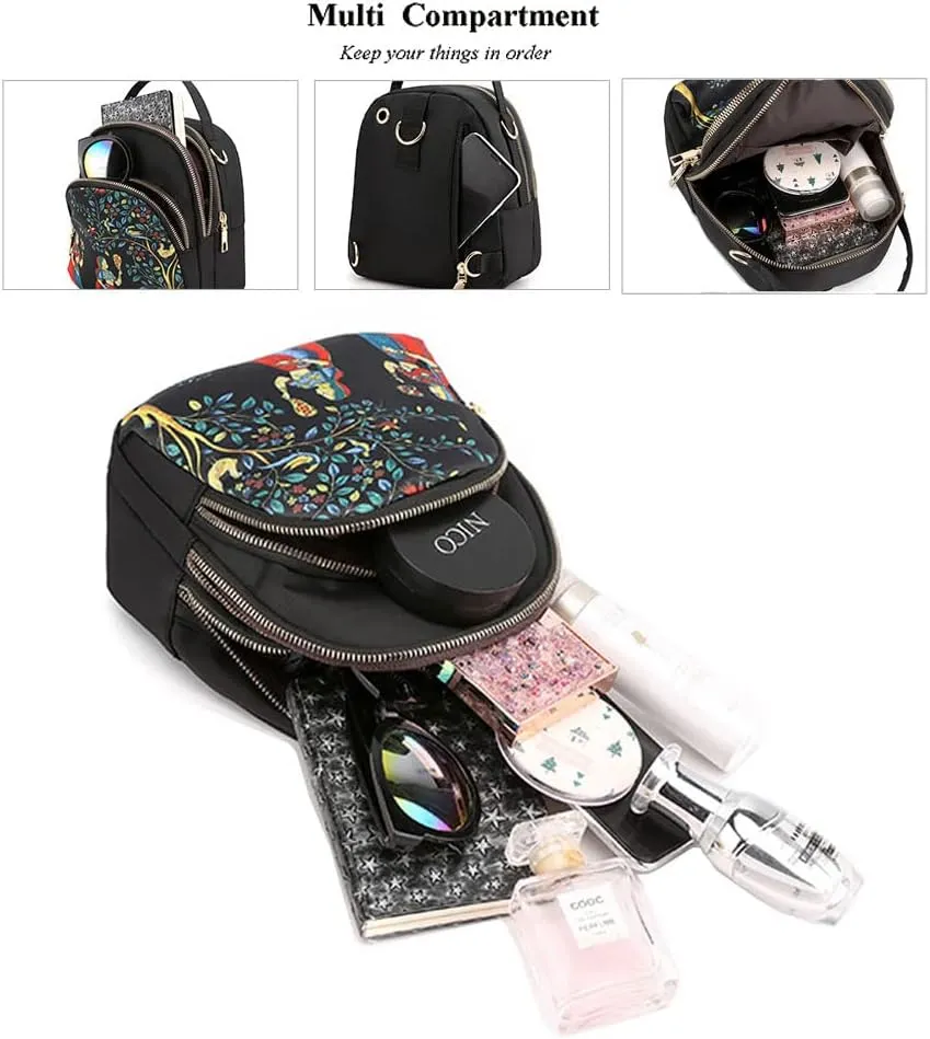 RTGGSEL Boho Trendy Ethnic Women's Waterproof Sling Backpack Crossbody Shoulder Chest Bag for Travel Hiking Daypack