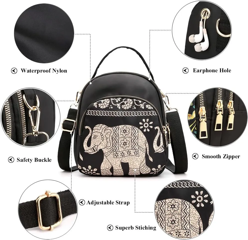 RTGGSEL Boho Trendy Ethnic Women's Waterproof Sling Backpack Crossbody Shoulder Chest Bag for Travel Hiking Daypack