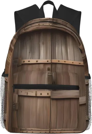 Rustic Stall Wooden Door print Lightweight duffel bag, travel hiking daypack, comfortable backpack, sports bag