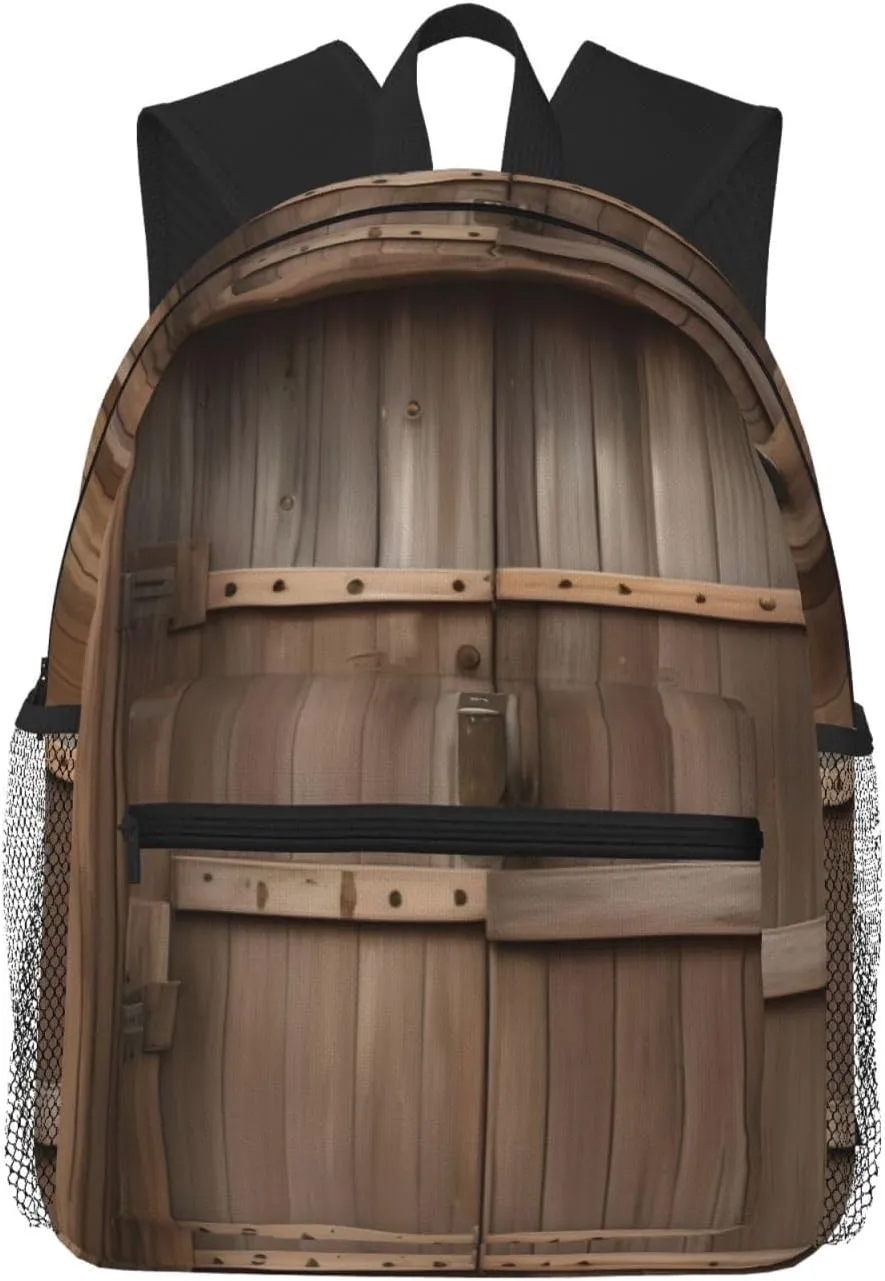 Rustic Stall Wooden Door print Lightweight duffel bag, travel hiking daypack, comfortable backpack, sports bag