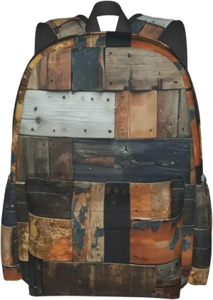 Rustic Wooden Plank Backpack Bookbag Waterproof Backpacks for Women Men Travel Backpack Laptop Backpacks Daypack Shoulder Bag