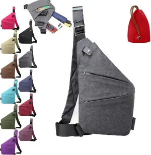 Safecarry Anti-Theft Travel Bag,Slim Sling Bag Anti Theft Cross Body Travel Bag Multi Pocket for Men Women