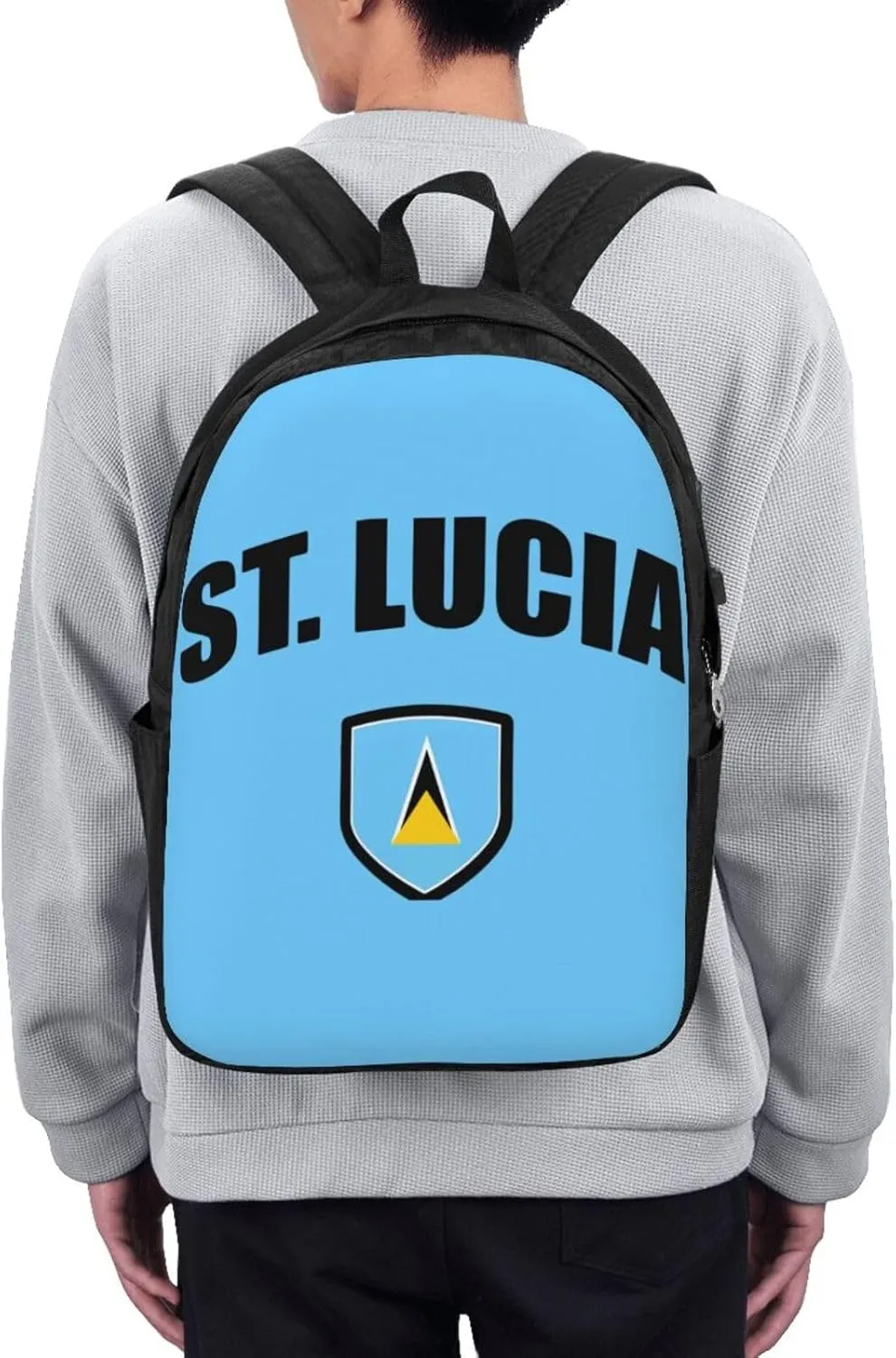 Saint Lucian Lucia Sport Flag Laptop Backpacks Travel Backpack Casual Business Daypack Sport Rucksack Computer Bag Fits up to 17 Inch Notebook with USB Port