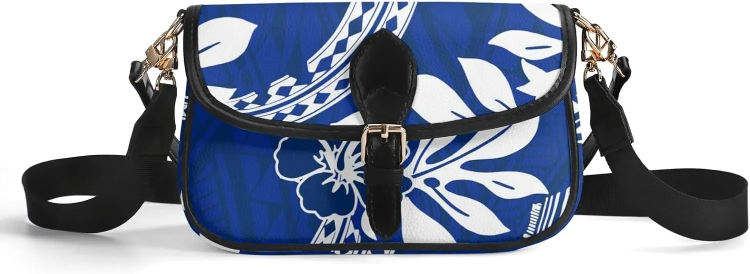 Samoa Hawaiian Tribal Design Floral Print Custom Crossbody Bag Polynesian Custom Women'S Crossbody Small Square Bag