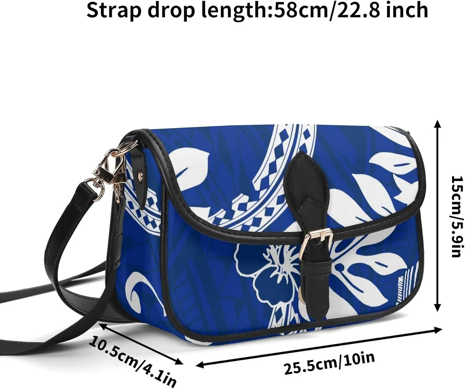 Samoa Hawaiian Tribal Design Floral Print Custom Crossbody Bag Polynesian Custom Women'S Crossbody Small Square Bag