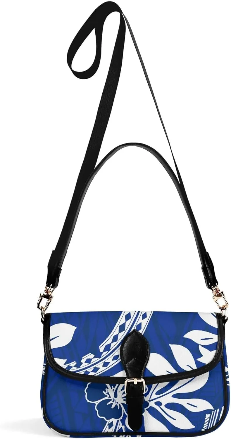 Samoa Hawaiian Tribal Design Floral Print Custom Crossbody Bag Polynesian Custom Women'S Crossbody Small Square Bag