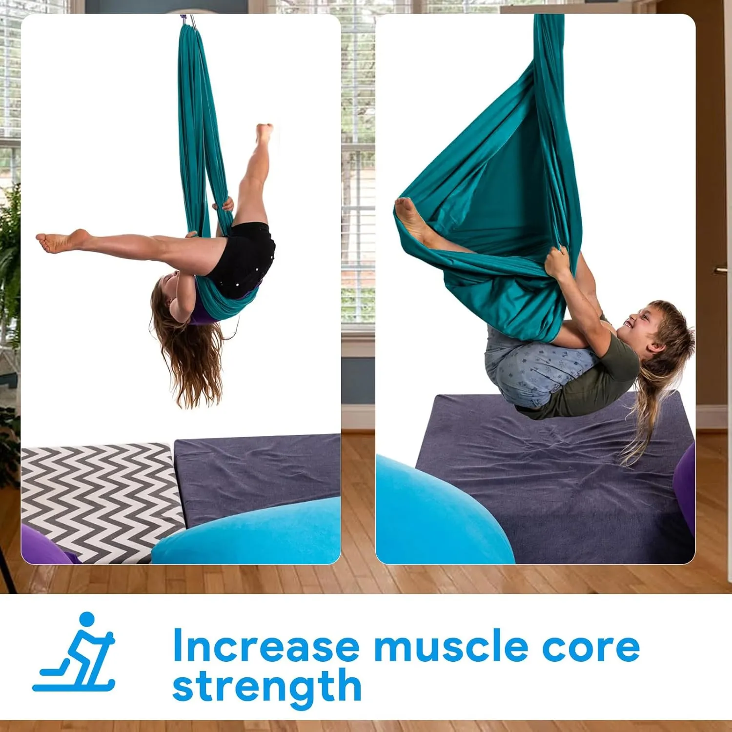 Satisure Sensory Swing, Therapy Swing for Kids & Adults, Cuddle Swing Indoor Outdoor, Swing Hammock for Child with Disorders, Autism, ADHD, Anxiety, Pod Swing Chair - 110" x 59"