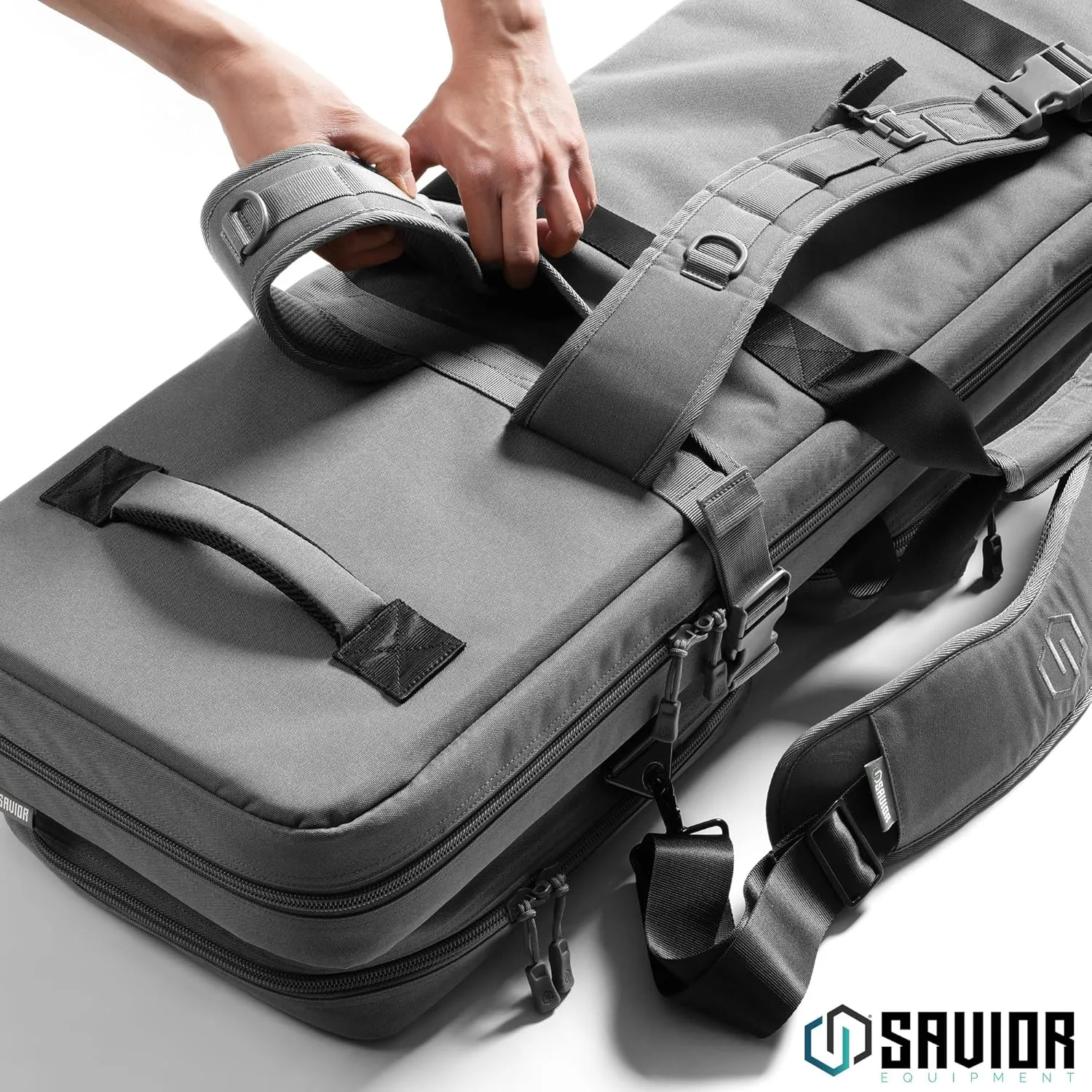 Savior Equipment Specialist Series LRP 47" 51" 55" Tactical Sniper Long Rifle Bag Long Range Precision Firearm Soft Case w/ 2 MOLLE Pouches, Scope Cover, Backpack & Shoulder Strap Included