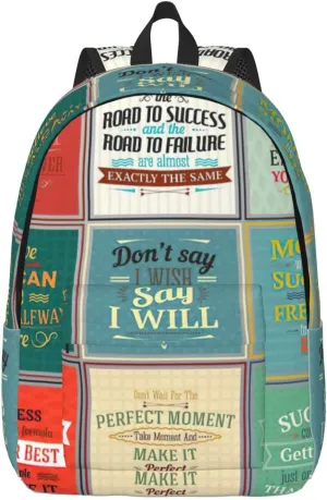 Sayings print Laptop Backpack for Women Men,Bookbag Casual Daypackfor College Work for Travel Computer