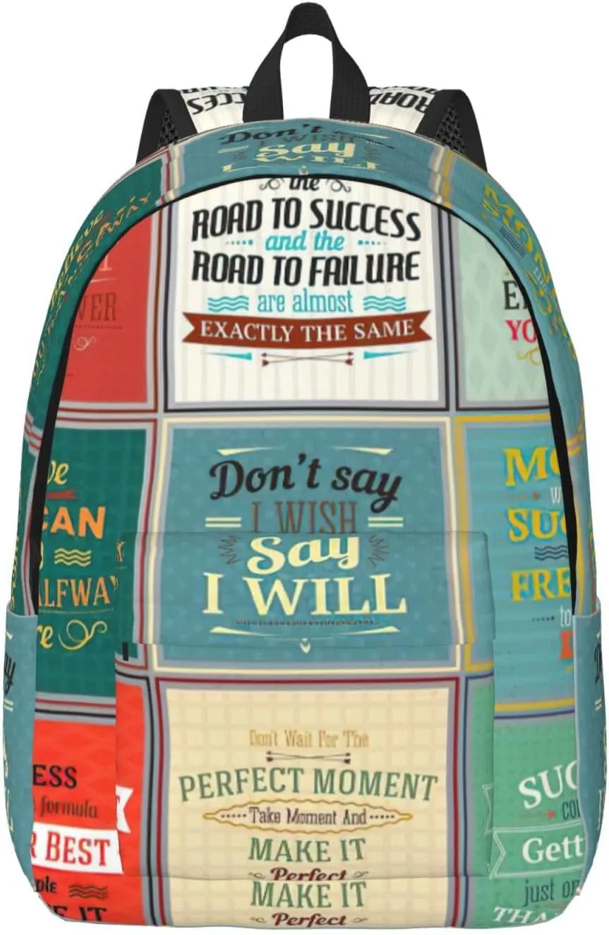 Sayings print Laptop Backpack for Women Men,Bookbag Casual Daypackfor College Work for Travel Computer