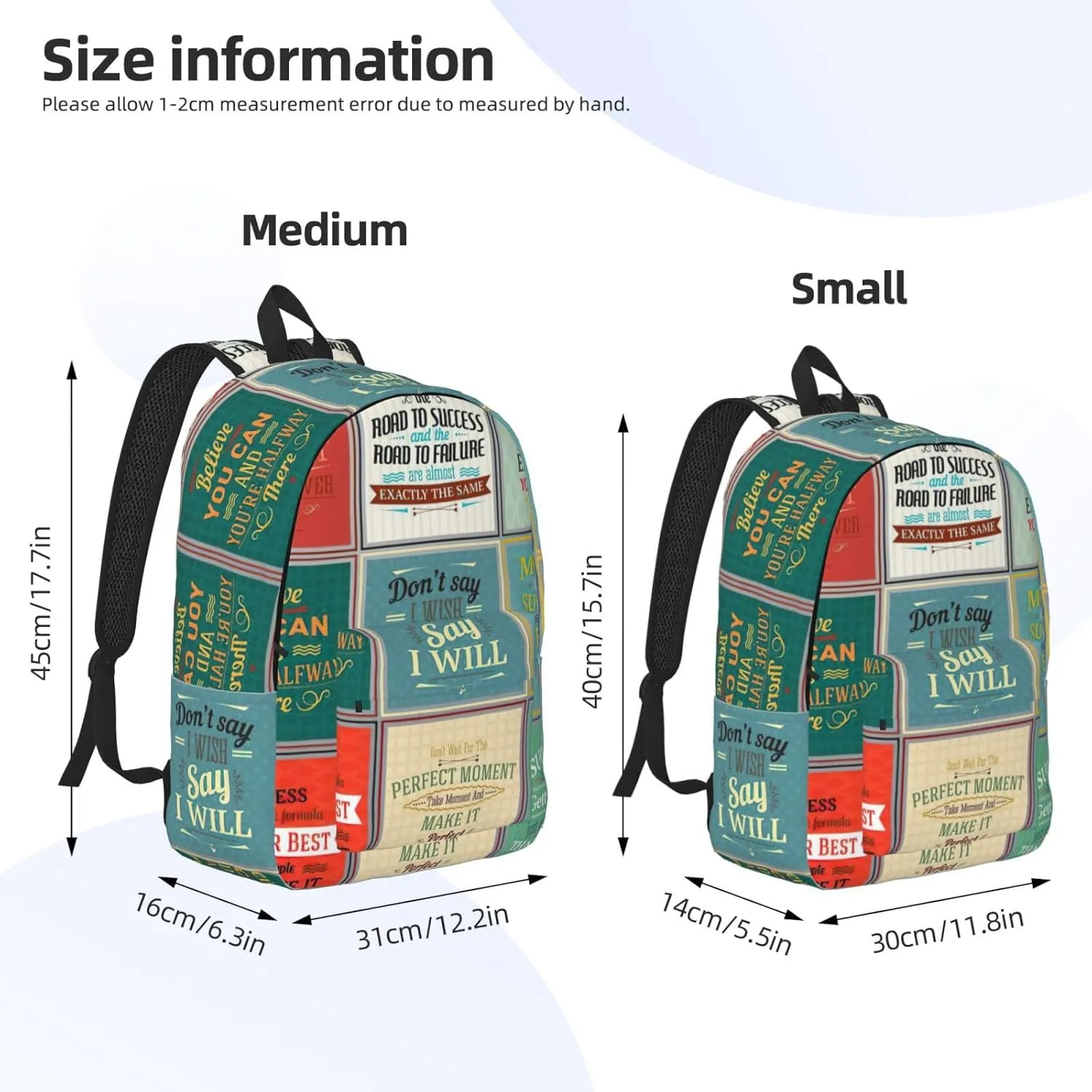 Sayings print Laptop Backpack for Women Men,Bookbag Casual Daypackfor College Work for Travel Computer