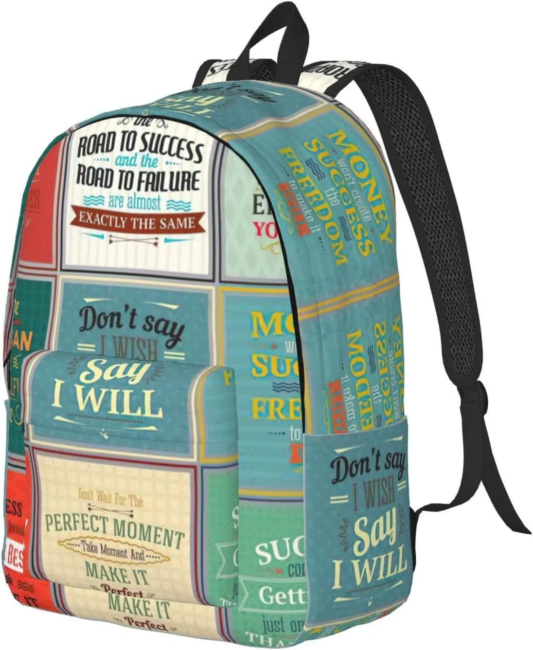 Sayings print Laptop Backpack for Women Men,Bookbag Casual Daypackfor College Work for Travel Computer
