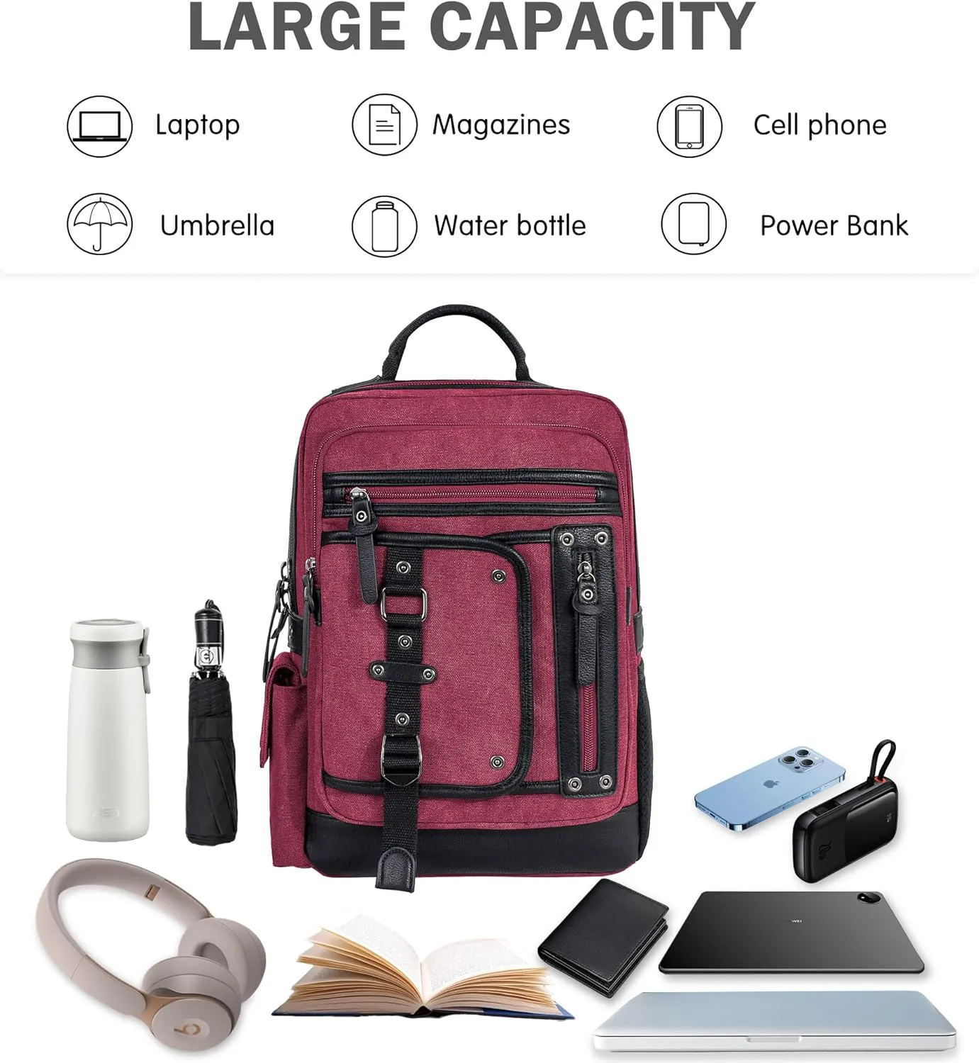 Schkleier Messenger Bag for Men Canvas Sling Bag Crossbody Backpack Laptop Shoulder Bag Hiking Daypacks Casual Tactical