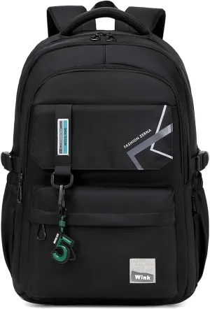 School Backpack for Boys Middle School Elementary Bookbags for Teens Boys, Waterproof Lightweight Casual Daypack(Black)