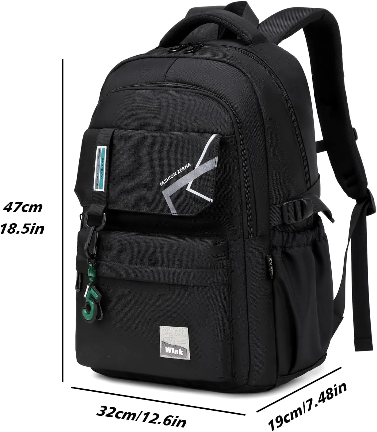 School Backpack for Boys Middle School Elementary Bookbags for Teens Boys, Waterproof Lightweight Casual Daypack(Black)