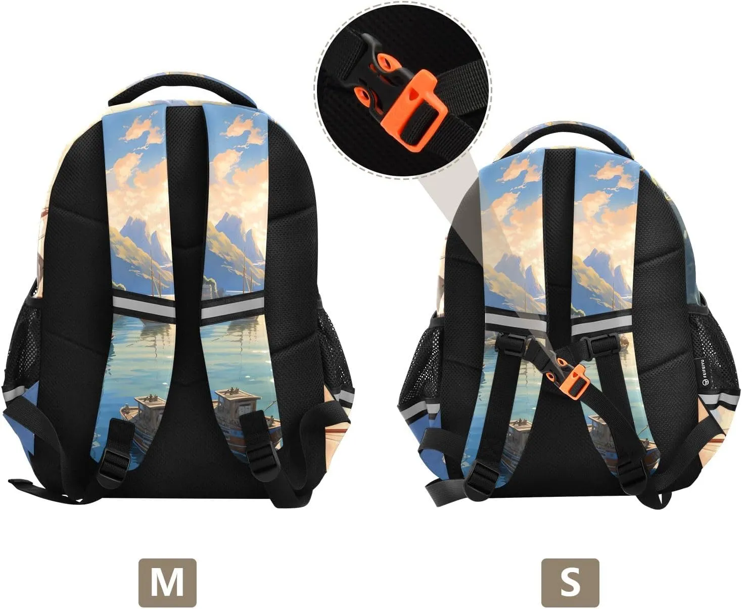 School Backpack for Boys Teen Bookbag Book Bags Sailing Sailboat Seaway Casual Daypack Travel High Middle School Student