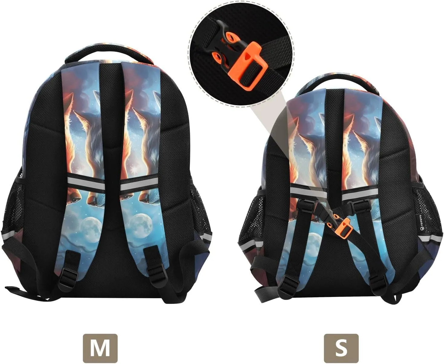 School Backpack for Boys Teen Bookbag Book Bags Wolf Confront Casual Daypack Travel High Middle School Student