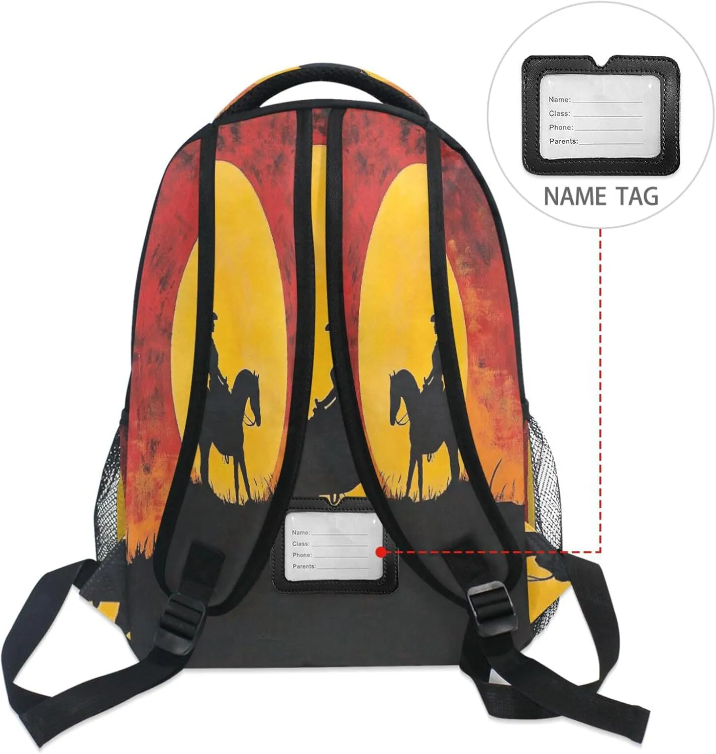 School Backpack for Teenager Fashion School Bag with Chest Strap for Business Work College Travel Trip Western Cowgirl
