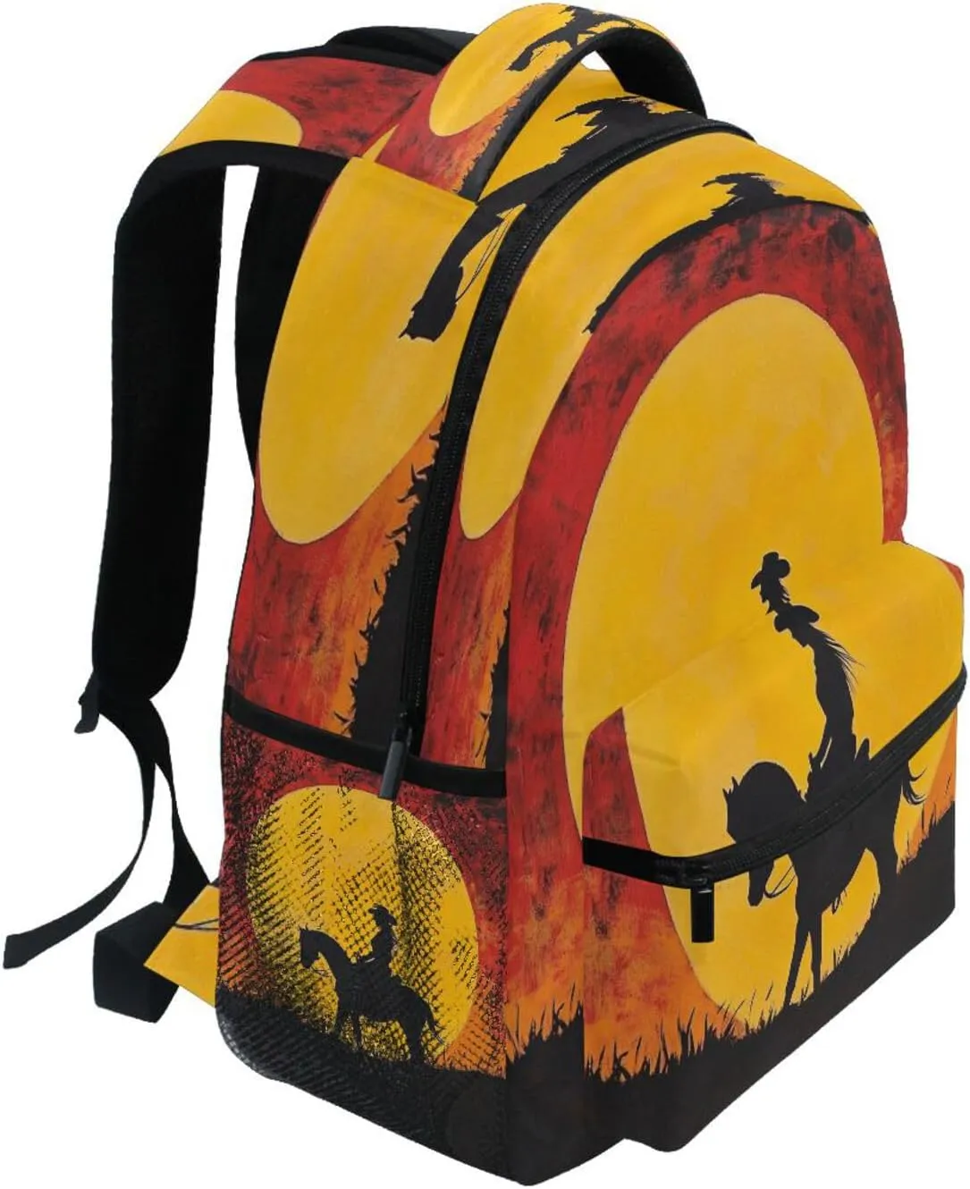 School Backpack for Teenager Fashion School Bag with Chest Strap for Business Work College Travel Trip Western Cowgirl